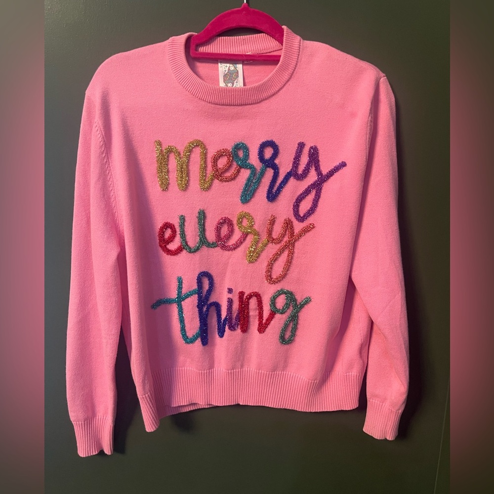 QUEEN OF SPARKLES Pink Merry Everything sweater